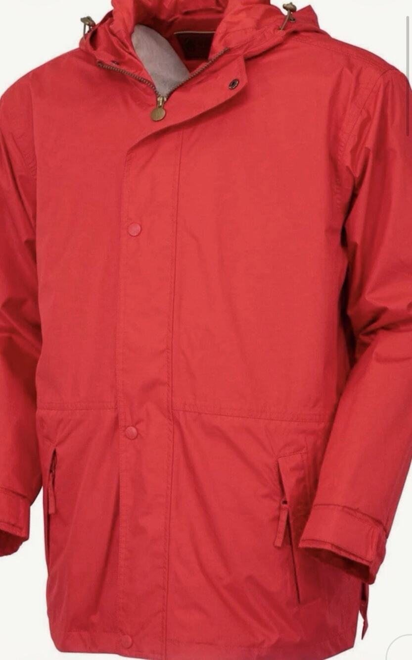 Outback Trading Co Pak-A-Roo Parka Jacket Unisex XL Red Waterproof Hooded 2405